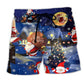 Christmas Santa And Gifts Beach Shorts Design Detail For Coastal Escapes And Daily Wear