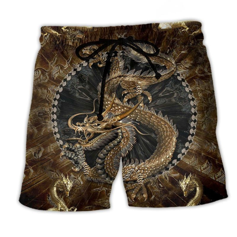 Dragon Beach Shorts Artwork Detail For Mythic Inspired Gift Giving