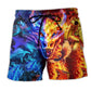 Dragon Fire And Water Beach Shorts Design Detail For Resort And Beach Day Style
