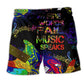 Music Speaks Beyond Words Beach Shorts Print Detail For Thoughtful Gift Giving