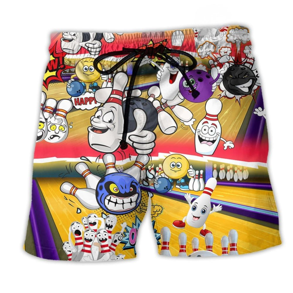 Bowling Split Happens Fun Beach Shorts Design Detail For Coastal Escapes And Daily Wear