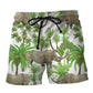 Rhino Strong Tropical Leaf Summer Beach Shorts For Poolside Relaxation And Summer Adventures