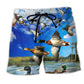 Duck Keep Freedom Wild Beach Shorts Pattern View For Relaxed Vacation Styling