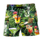 Cocktail And Fruit Summer Vibes Beach Shorts Design Detail For Resort And Beach Day Style