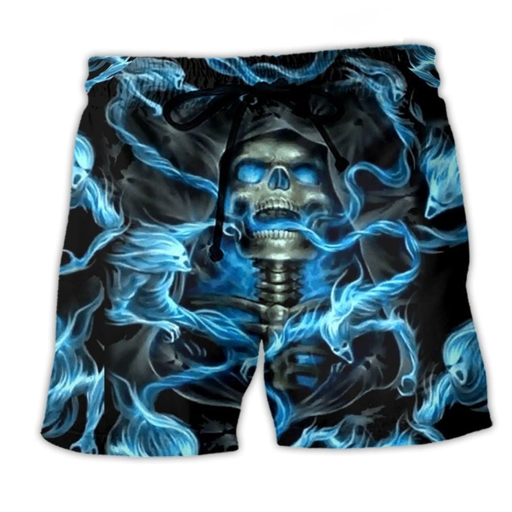 Skull Black Background Beach Shorts Print Detail For Thoughtful Gift Giving