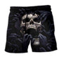 Skull Dark Beach Shorts Artwork Detail For Coastal Festival Trips