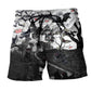 Halloween Flying Cats Night Beach Shorts Pattern View For Bold Warm Weather Outfits