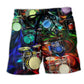 Music Drum Lover Beach Shorts Pattern View For Relaxed Vacation Styling