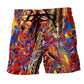Music To Soul Artistic Beach Shorts Pattern View For Weekend Trips And Outdoor Activities