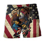 America Eagle Flag Freedom Beach Shorts Artwork Detail For Patriotic Gift Giving