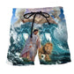 Jesus And Lion Inspirational Beach Shorts Design Detail For Faith Inspired Coastal Trips