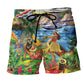 Airplane Hawaii Travel Beach Shorts Print Detail For Relaxed Warm Weather Outfits