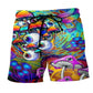 Hippie Mushroom Eyes Beach Shorts Design Detail For Coastal Escapes And Daily Wear