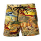 Aircraft Combat Flying Sky Beach Shorts Pattern View For Outdoor Adventures And Weekend Trips