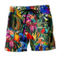 Parrot Tropical Beach Shorts For Summer Vacation And Coastal Travel