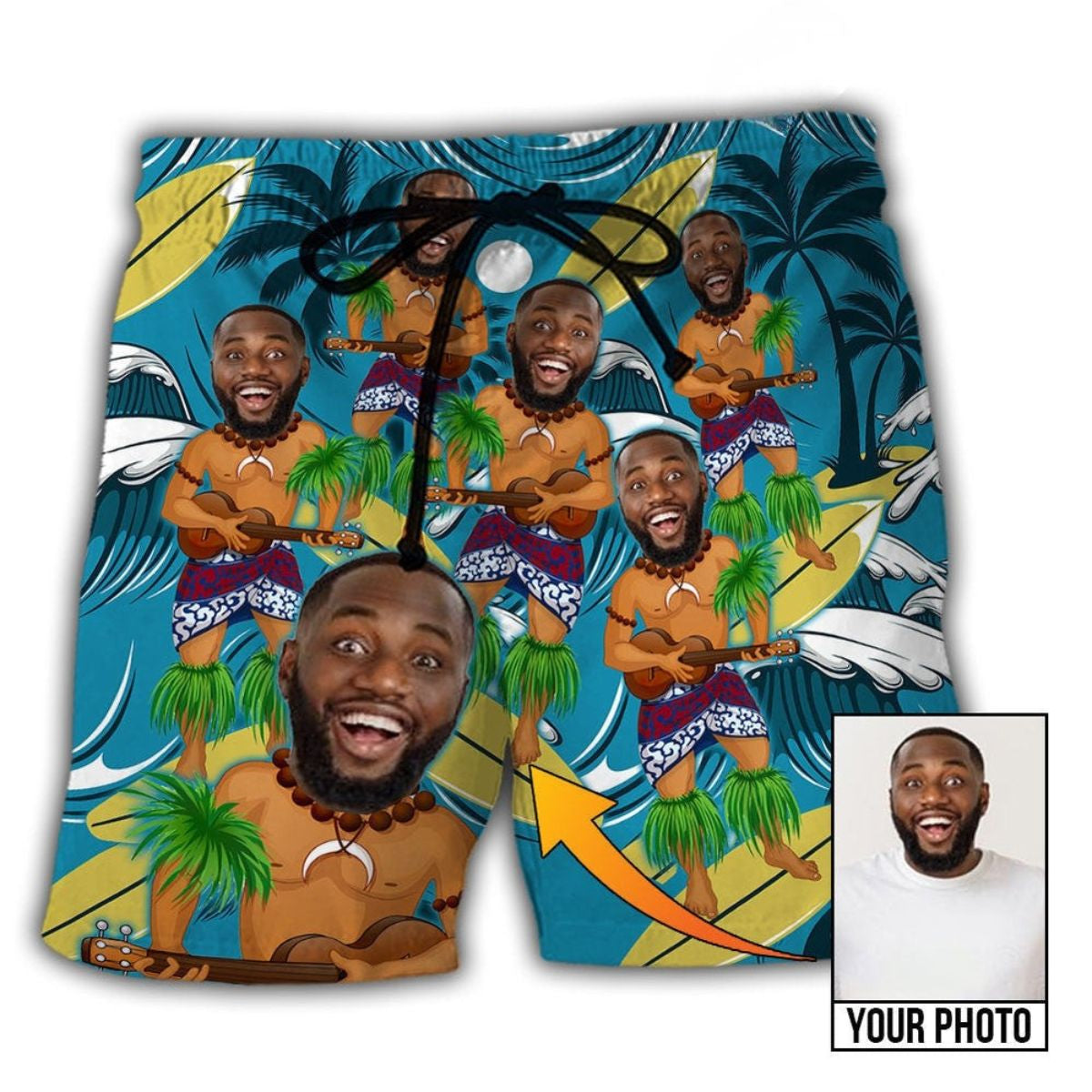 Aloha Surf Trip Beach Shorts Pattern View For Relaxed Vacation Styling