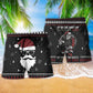 Vintage Rooftop Santa Holiday Dark Beach Shorts Pattern View For Vacation Travel And Outdoor Fun