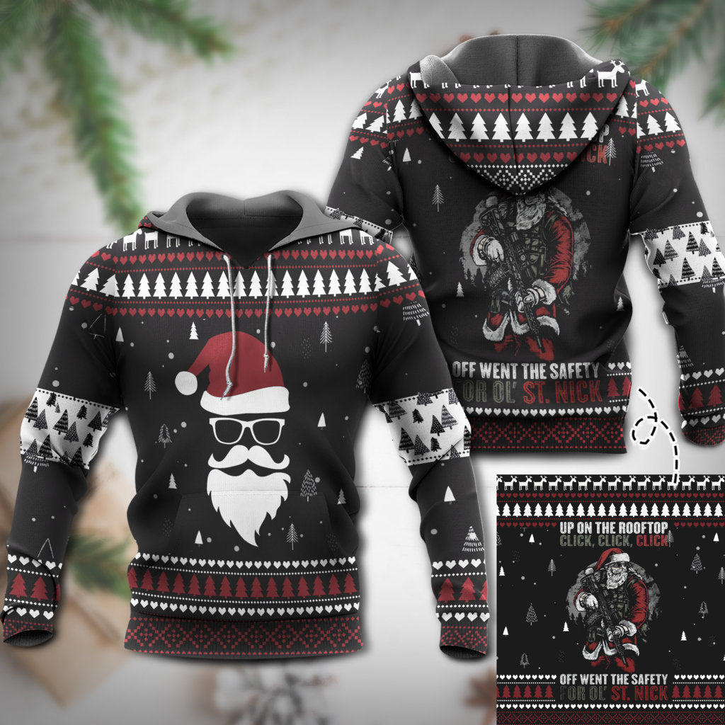 Holiday Rooftop Jingle Hoodie For Festive Streetwear Winter Outings And Christmas Celebrations