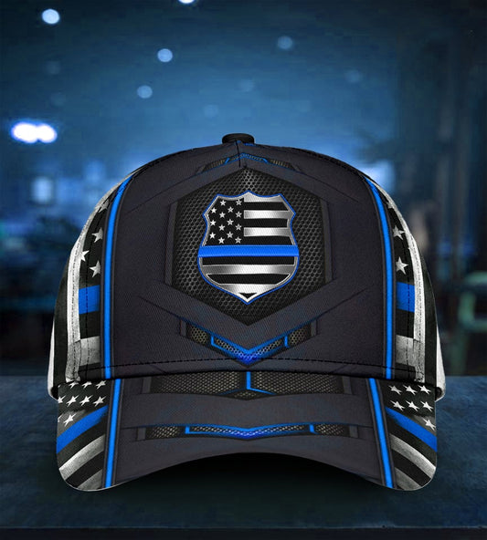 Blue Star Flag Police Support Classic Cap For Daily Comfort Outdoor Fun And Weekend Vacations