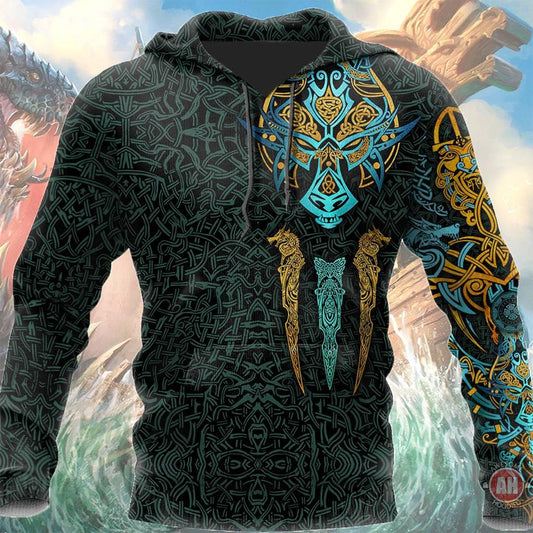 Viking Wolf Sign Hoodie For Mythic Casual Outfits Weekend Adventures And Thoughtful Gifting