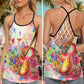 Violin My Soul Elegant Melody Hollow Tank Top For Studio Practice And Festival Wear
