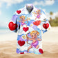 Funny Surfing Bigfoot Hawaiian Shirt Pattern Detail For Island Holidays