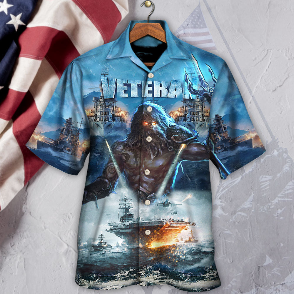 Patriotic Veteran Ocean Fierce Hawaiian Shirt Design Detail For Sunny Adventures And Casual Wear