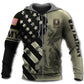 Veteran Army Tribute USA Flag Hoodie For Military Families Casual Wear And Respectful Tribute Gifting
