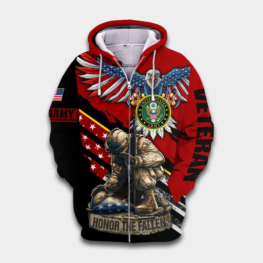 Modern Veteran Army Remembrance Tribute Hoodie For Service Appreciation Gatherings Casual Style And Thoughtful Gifting