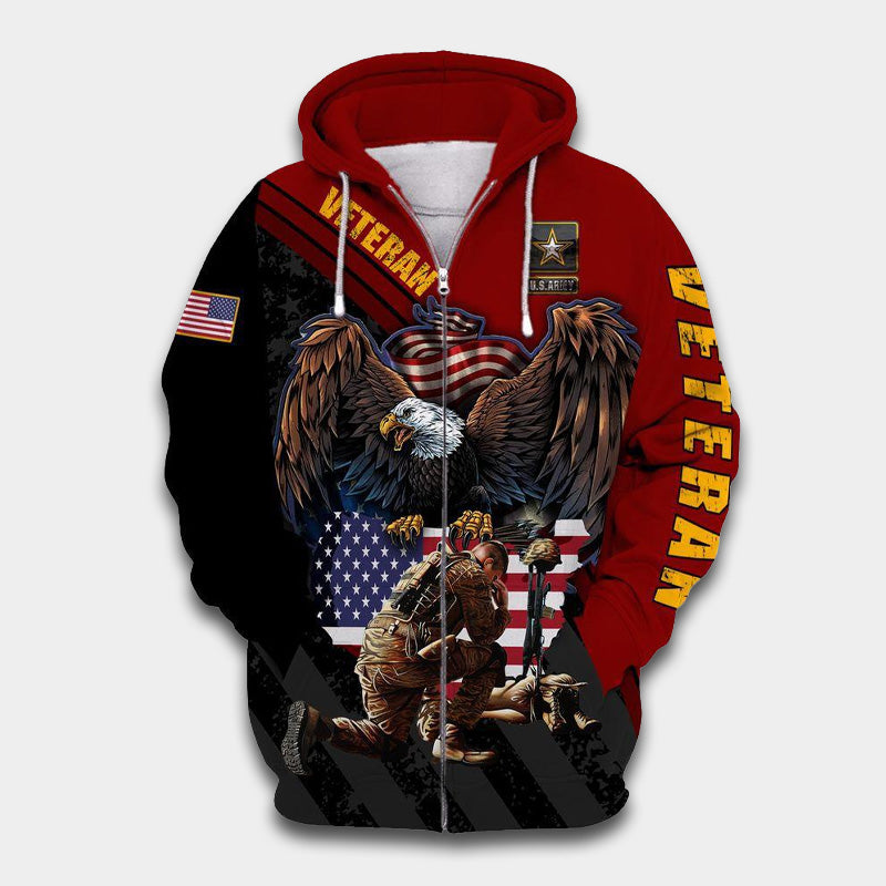 Veteran Army Remembrance Tribute Hoodie For Remembrance Activities Casual Layering And Travel