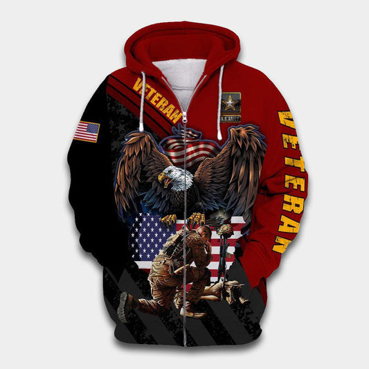 Veteran Army Remembrance Tribute Hoodie For Remembrance Activities Casual Layering And Travel