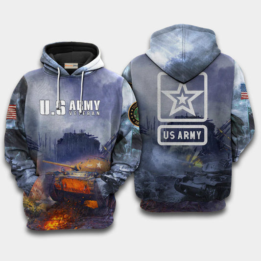 Veteran Army Tank Tribute Hoodie For Tribute Events Weekend Outings And Relaxed Streetwear