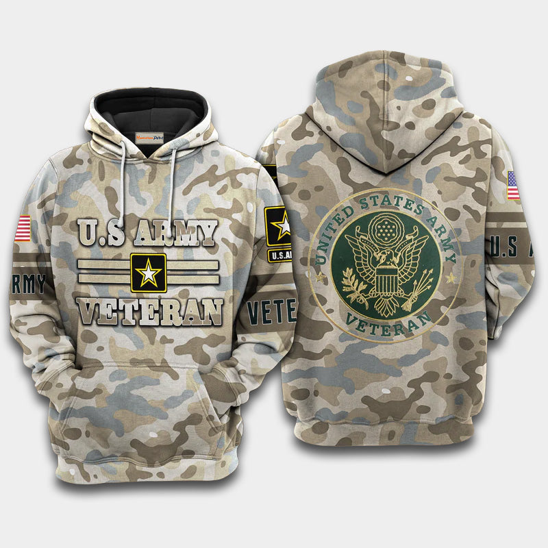 Veteran Army Tribute Hoodie For Military Heritage Events Everyday Wear And Gifting