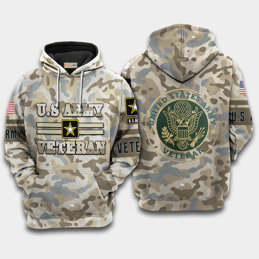 Veteran Army Tribute Hoodie For Military Heritage Events Everyday Wear And Gifting