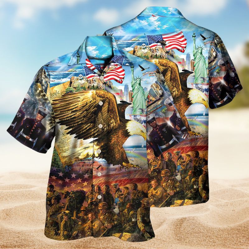 Veteran Colors Hawaiian Shirt For Tropical Holidays, Outdoor Gatherings, And Everyday Comfort