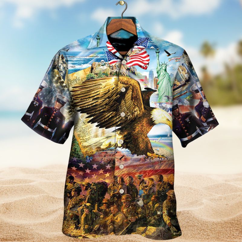 Veteran Colors Hawaiian Shirt For Tropical Holidays, Outdoor Gatherings, And Everyday Comfort