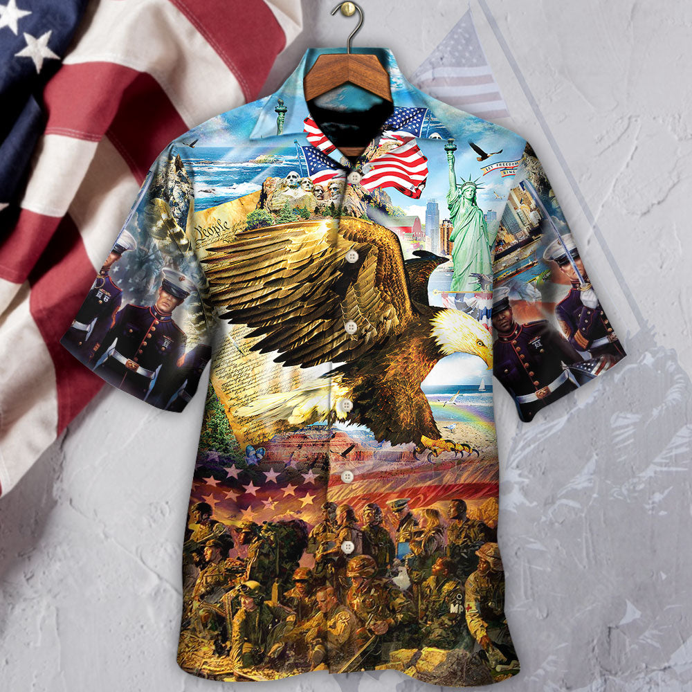 Eagle Veteran Call Freedom Hawaiian Shirt For Vacation Days And Relaxed Coastal Outings