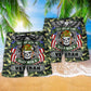 Veteran Night Watch Beach Shorts Pattern Detail For Resort Wear And Memorable Gift Ideas