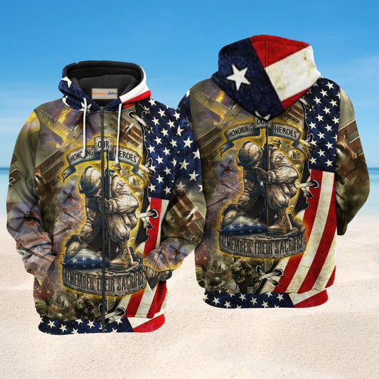 Veteran Honoring Heroes Hoodie For Veterans Travel Activities And Respectful Casual Style