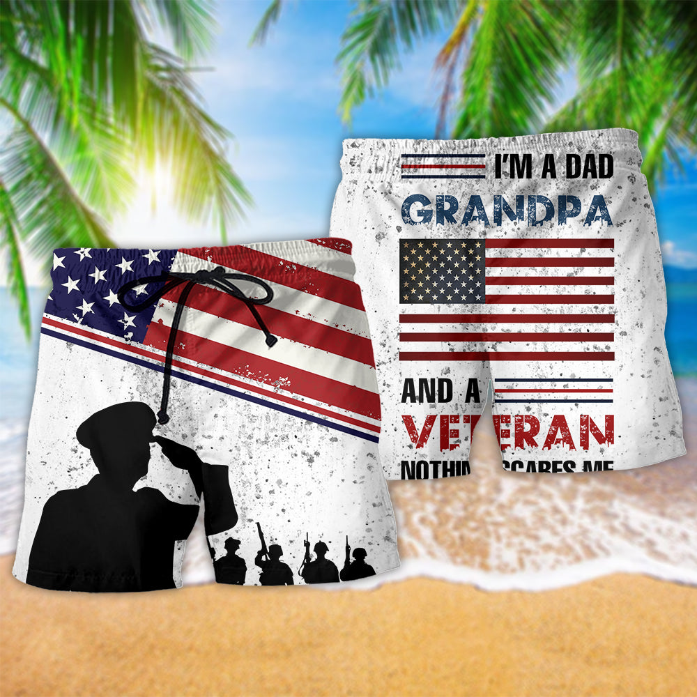 Veteran I Am A Dad Grandpa And A Veteran Beach Shorts For Outdoor Gatherings And Comfort