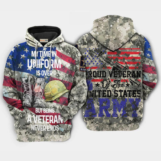 Veteran Time Uniform Hoodie For Veteran Tribute Events Travel And Respectful Everyday Wear