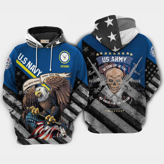 Veteran Navy Eagle Skull Tribute Hoodie For Service Appreciation Daily Wear And Thoughtful Gifts
