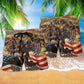 Veteran Honor And Unity Hawaiian Print Beach Shorts For Warm Weather Holiday Style