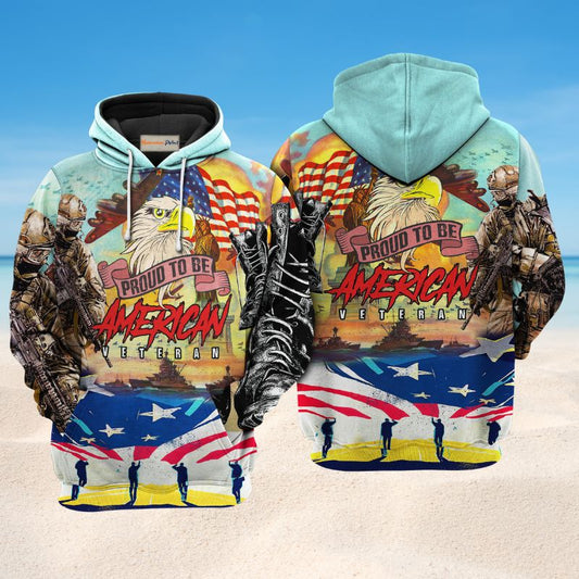 American Veteran Proud Eagle Hoodie For Tribute Events Weekend Outings And Relaxed Streetwear