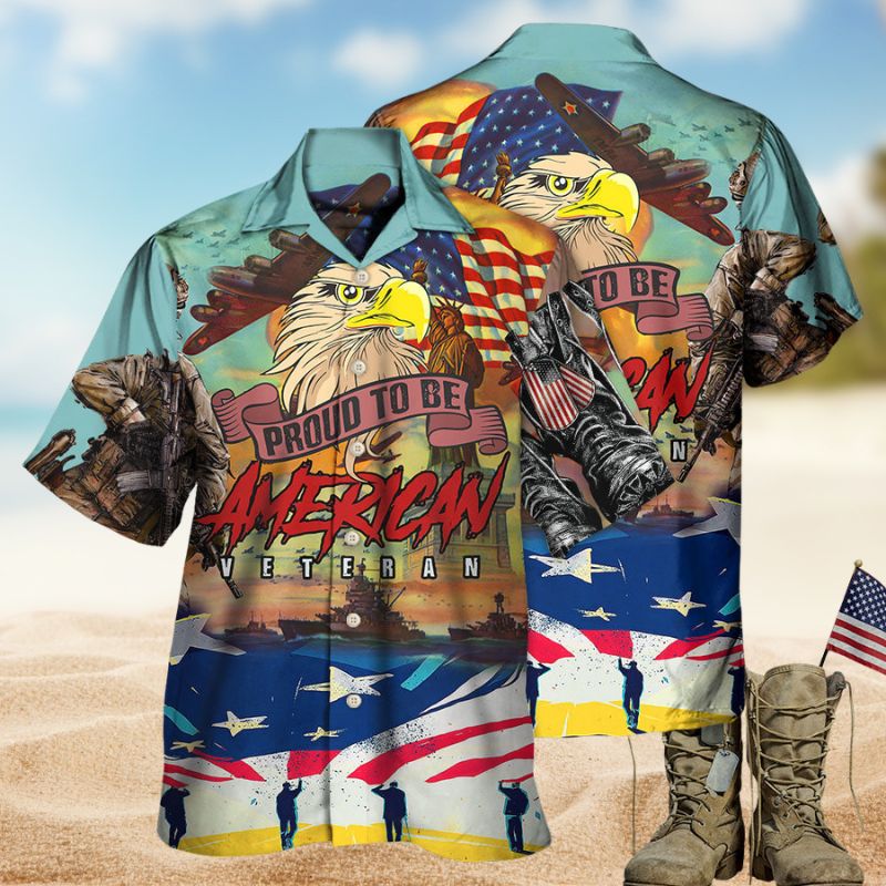 American Veteran Proud Hawaiian Shirt For Beach Days, Summer Outings, And Thoughtful Gift Giving