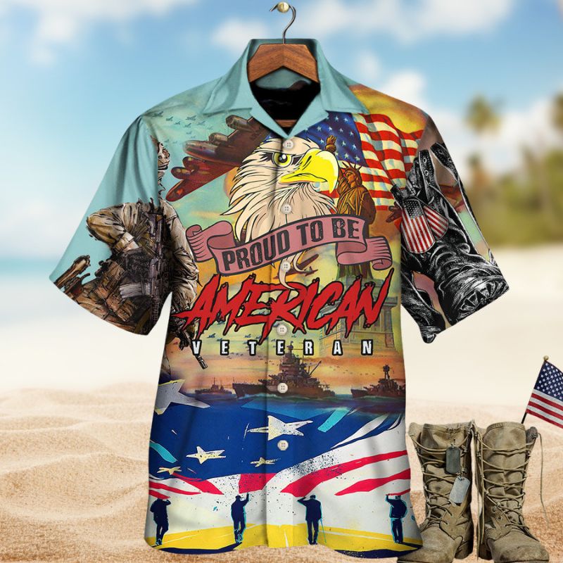 American Veteran Proud Hawaiian Shirt For Beach Days, Summer Outings, And Thoughtful Gift Giving