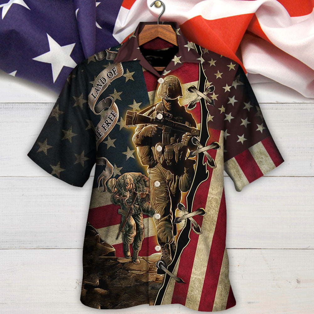 Dark Veteran Proud Memories Hawaiian Shirt Design View For Casual Summer Styling