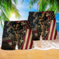 Veteran Proud Memories Flag Hawaiian Print Beach Shorts For Outdoor Gatherings And Comfort