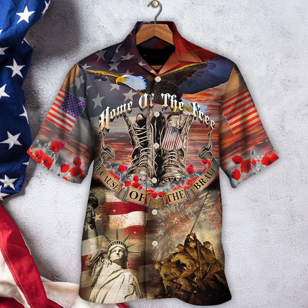 Veteran Proud Boots Hawaiian Shirt Pattern Detail For Summer Holidays And Outdoor Fun