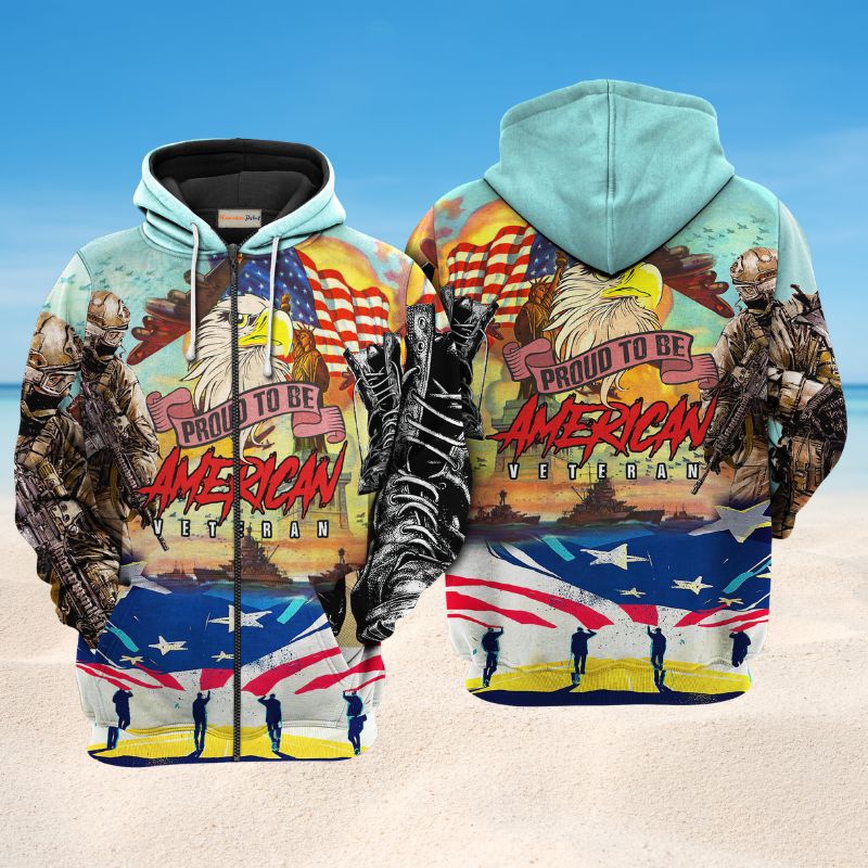 American Veteran Proud Tribute Hoodie For Tribute Events Weekend Outings And Relaxed Streetwear